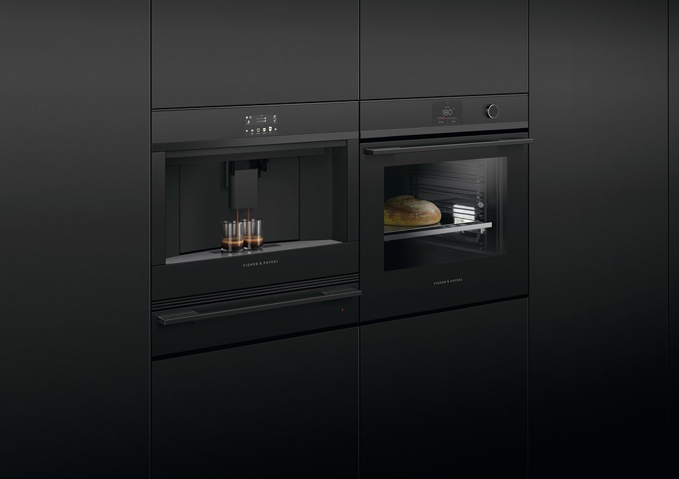Minimalist black built-in kitchen appliances