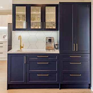 Black kitchen cabinets and drawers