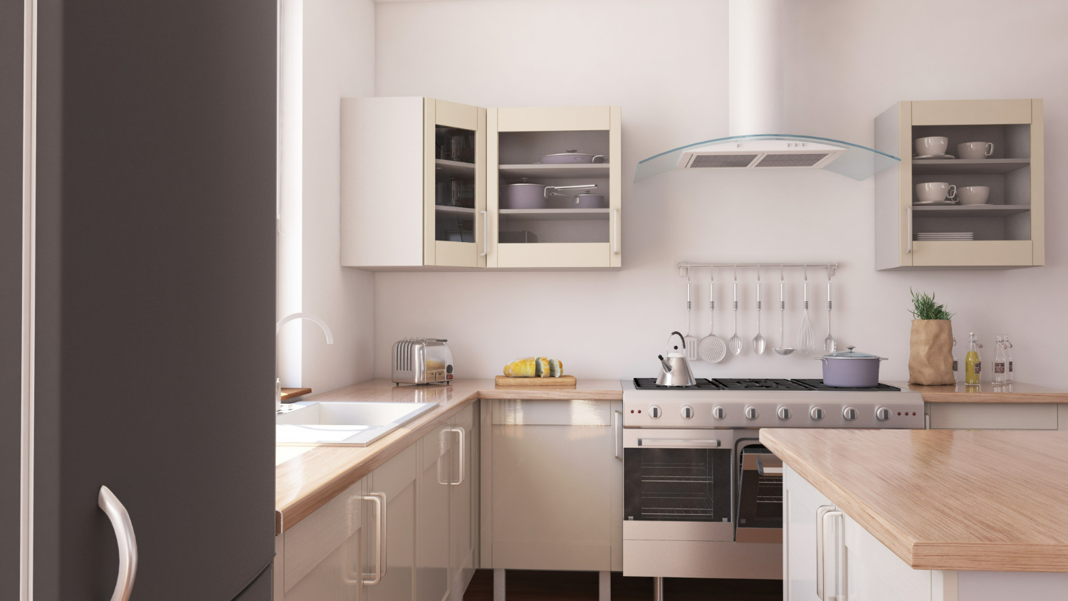 new designed kitchen with kitchen appliances