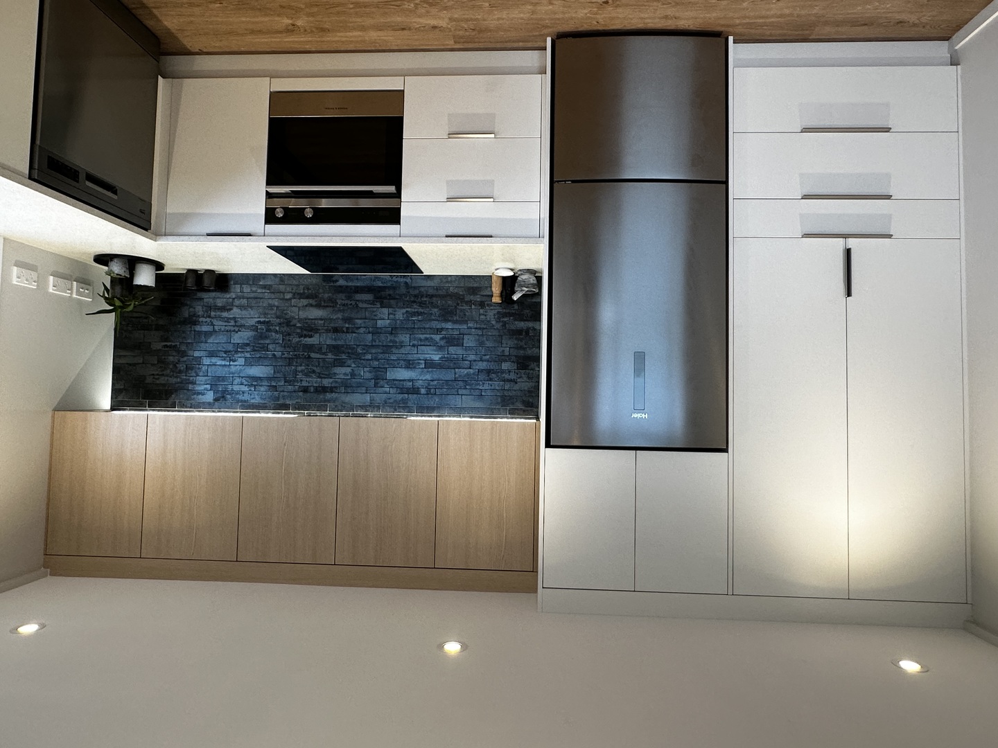 scandi kitchen with modern functional appliances